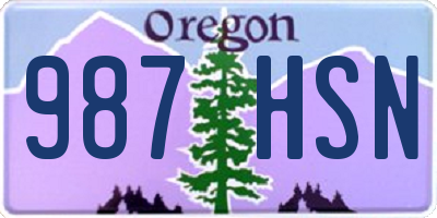 OR license plate 987HSN