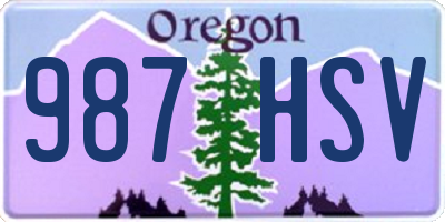 OR license plate 987HSV