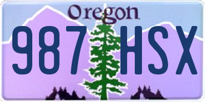 OR license plate 987HSX