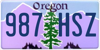 OR license plate 987HSZ