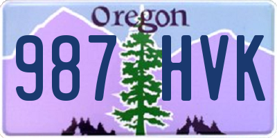 OR license plate 987HVK