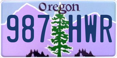 OR license plate 987HWR