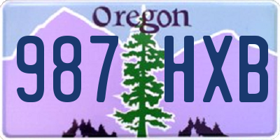 OR license plate 987HXB