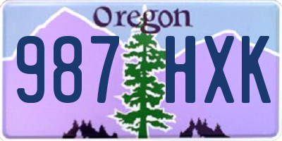 OR license plate 987HXK