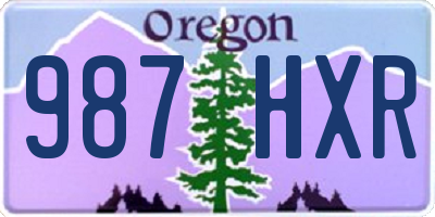 OR license plate 987HXR