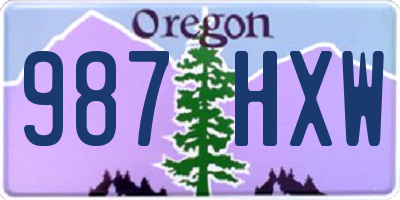 OR license plate 987HXW