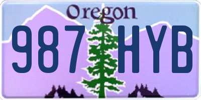 OR license plate 987HYB