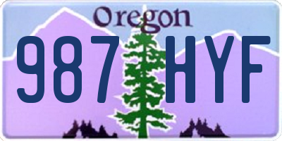 OR license plate 987HYF