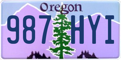 OR license plate 987HYI