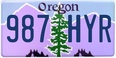 OR license plate 987HYR