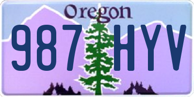 OR license plate 987HYV