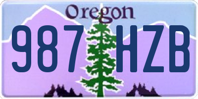 OR license plate 987HZB