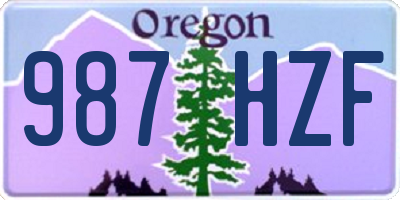 OR license plate 987HZF