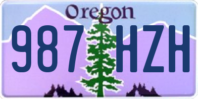 OR license plate 987HZH