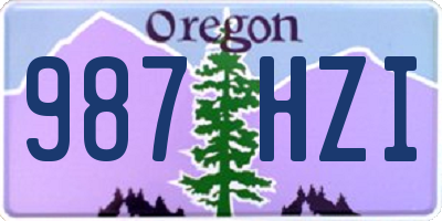 OR license plate 987HZI