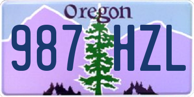 OR license plate 987HZL