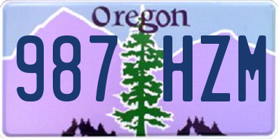 OR license plate 987HZM