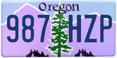 OR license plate 987HZP