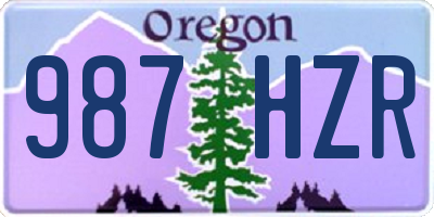 OR license plate 987HZR