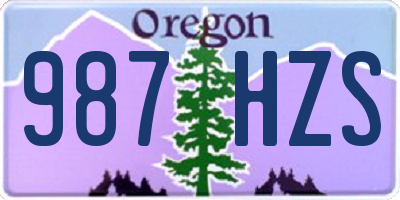 OR license plate 987HZS