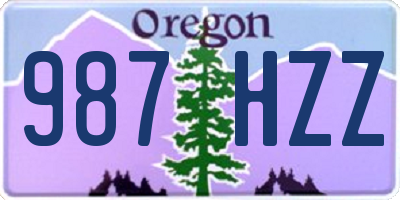 OR license plate 987HZZ