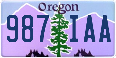 OR license plate 987IAA