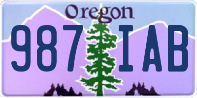 OR license plate 987IAB