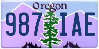 OR license plate 987IAE