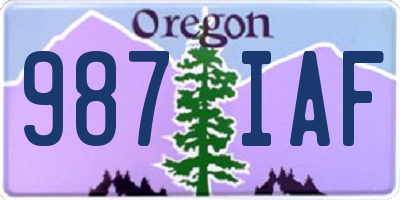 OR license plate 987IAF