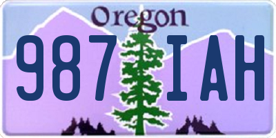 OR license plate 987IAH