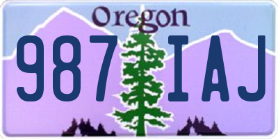 OR license plate 987IAJ