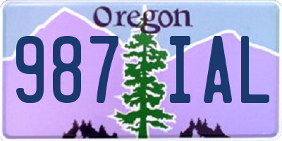 OR license plate 987IAL