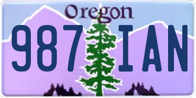 OR license plate 987IAN