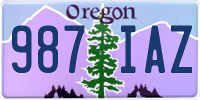 OR license plate 987IAZ