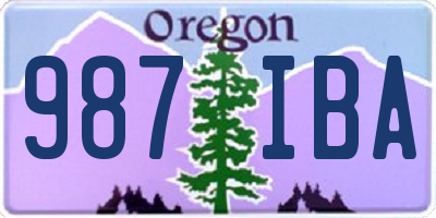 OR license plate 987IBA
