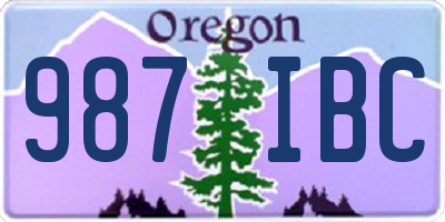 OR license plate 987IBC