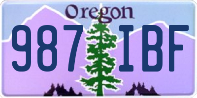 OR license plate 987IBF