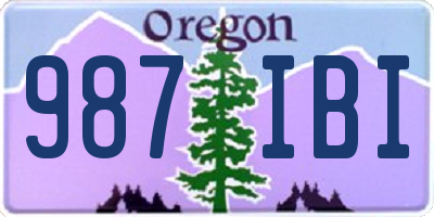 OR license plate 987IBI