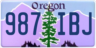 OR license plate 987IBJ