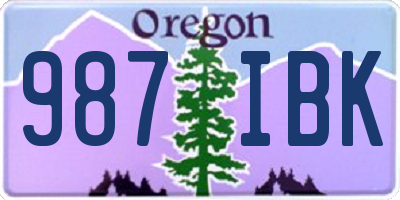 OR license plate 987IBK
