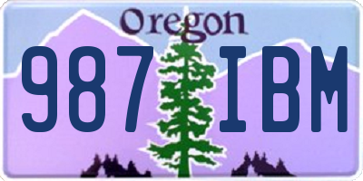 OR license plate 987IBM
