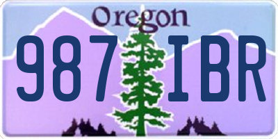 OR license plate 987IBR