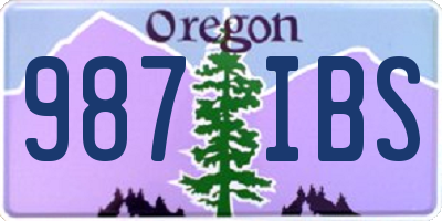 OR license plate 987IBS