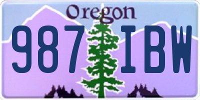 OR license plate 987IBW