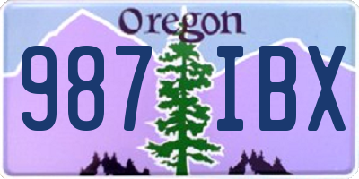 OR license plate 987IBX