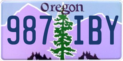 OR license plate 987IBY