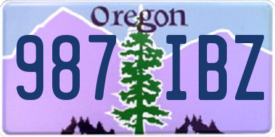 OR license plate 987IBZ