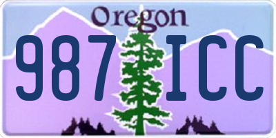 OR license plate 987ICC