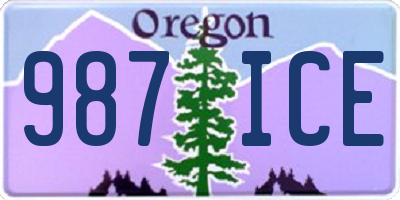 OR license plate 987ICE