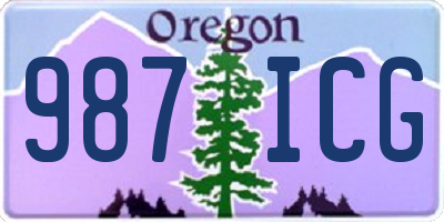 OR license plate 987ICG